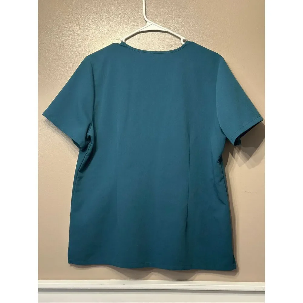 FIGS Limited Edition Casma 3 Pocket Caribbean Blue Medical Scrub Top Women's L - Picture 11 of 11